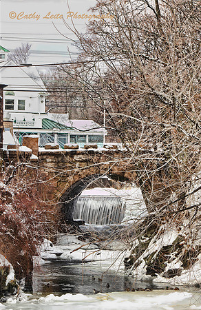 Wintry Harbor Waterfall