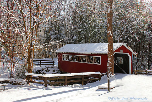 Burr Arch Bridge in Winter 2